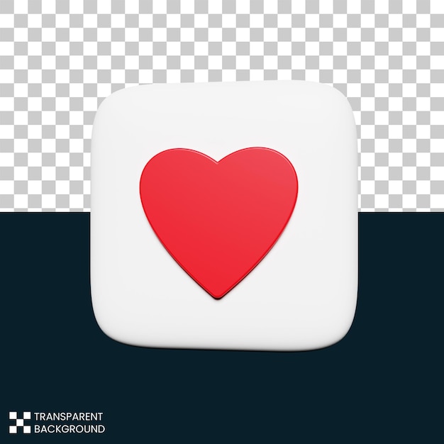 Red button love with heart icon symbol