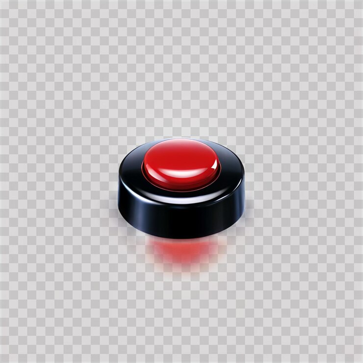 PSD a red button with a black button on a white background