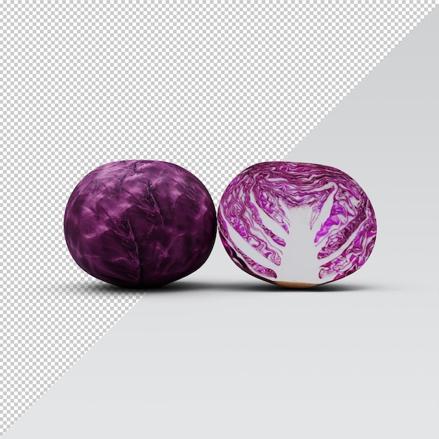 Red cabbage set isolated