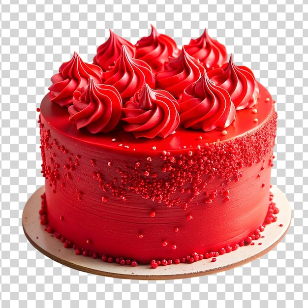 PSD red cake isolated on transparent background