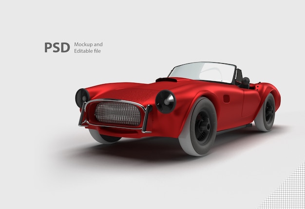 PSD red car isolated