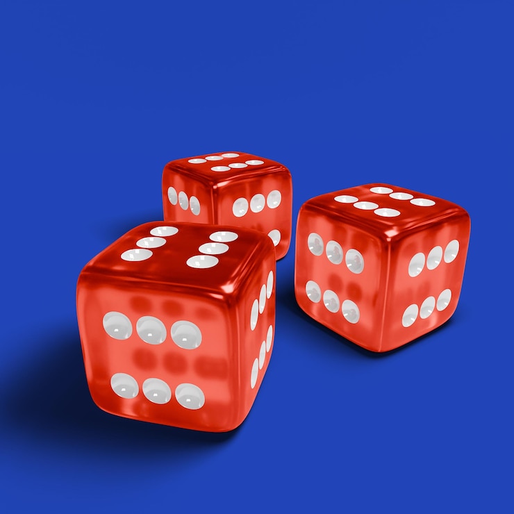 PSD red casino dice glass