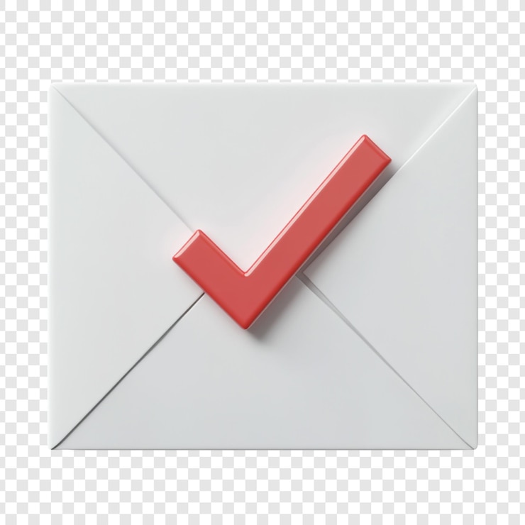 PSD red checkmark envelope