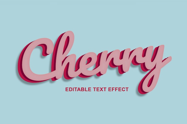 Red cherry 3d text effects premium psd