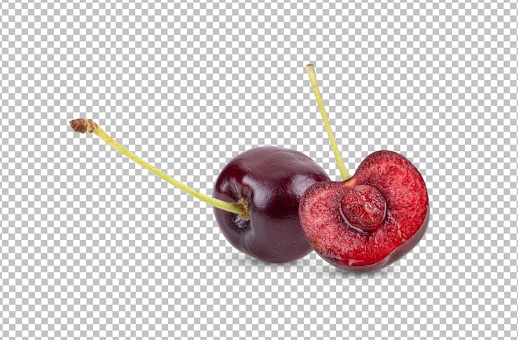 PSD red cherry isolated on alpha layer