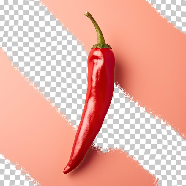 Red chili pepper against transparent background