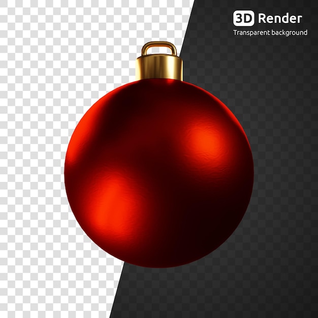 red christmas bal 3d render isolated
