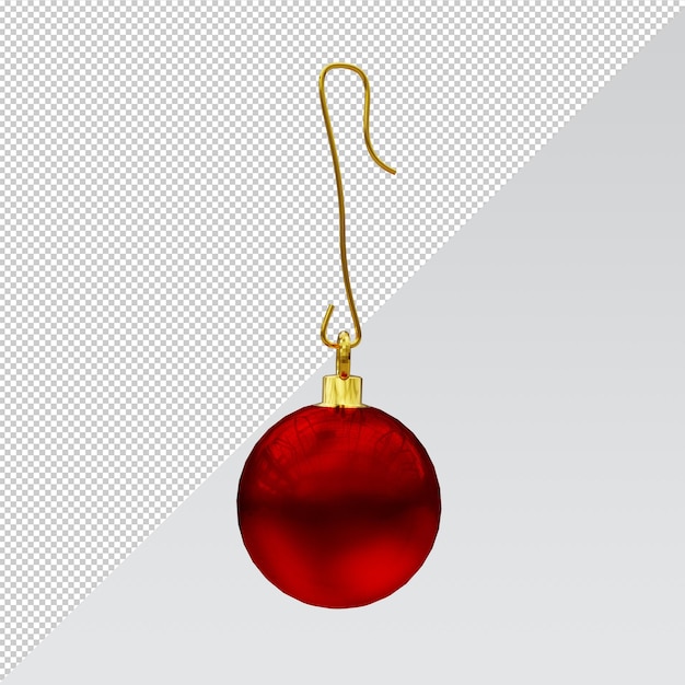 PSD red christmas ball isolated