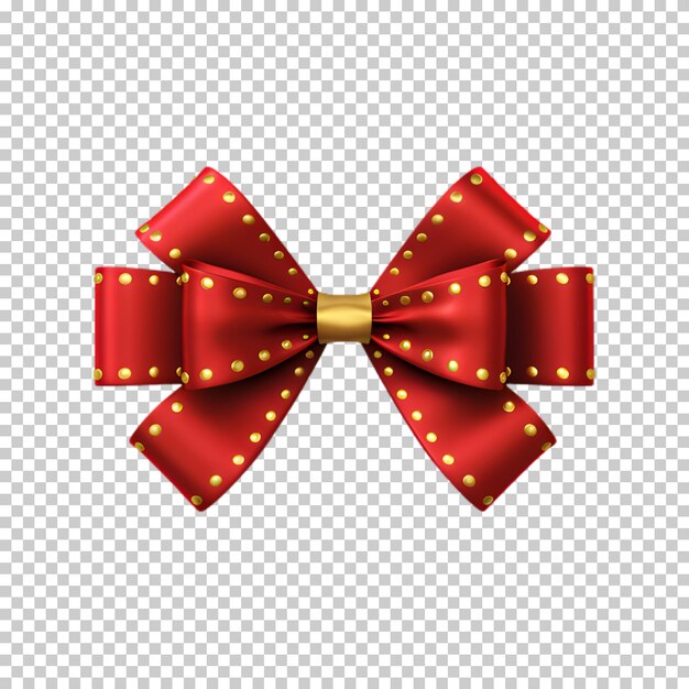 PSD red christmas bow isolated on transparent background