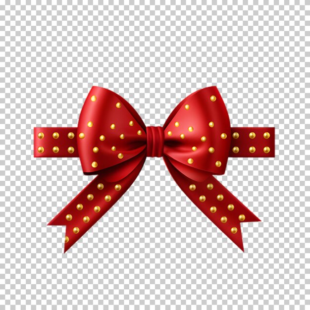 PSD red christmas bow isolated on transparent background