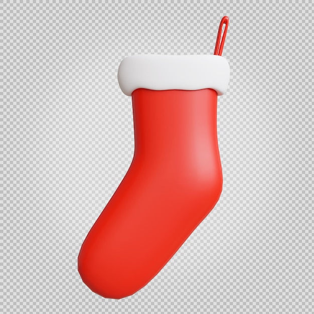 Red christmas sock 3d