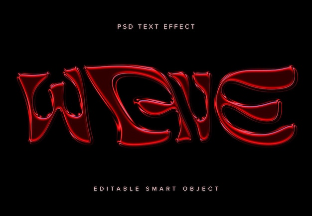 Red chrome text effect mockup