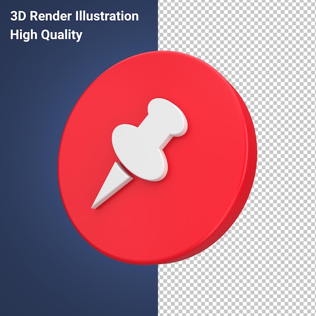 赤い円とピンの 3 d レンダリング図高品質