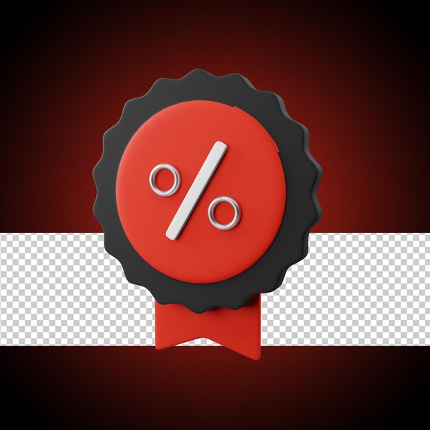 PSD a red circle with a percent symbol on it.