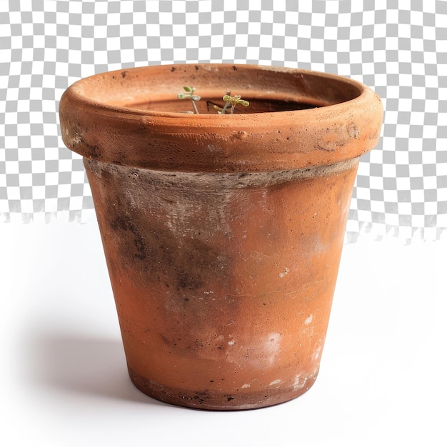 PSD a red clay pot with a plant in it