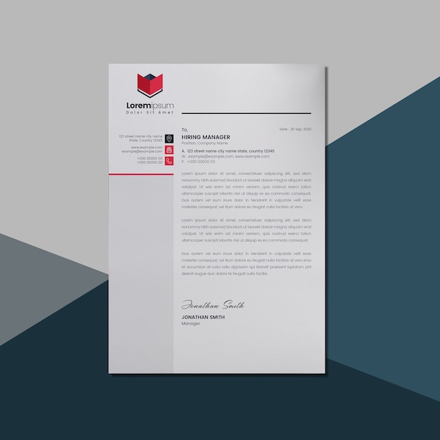 Red Clean Letterhead