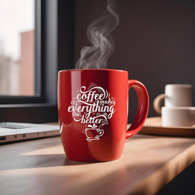 Modello di tazza di caffè rossa