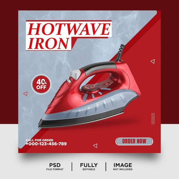 Red color electric product social media and instagram post template