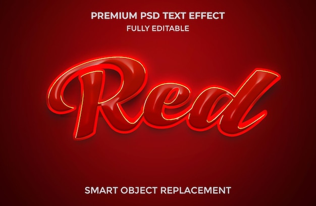 PSD red color red text effect template