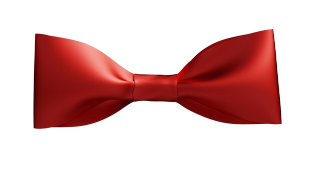 Red colored ribbon and bow shape background 3d rendering