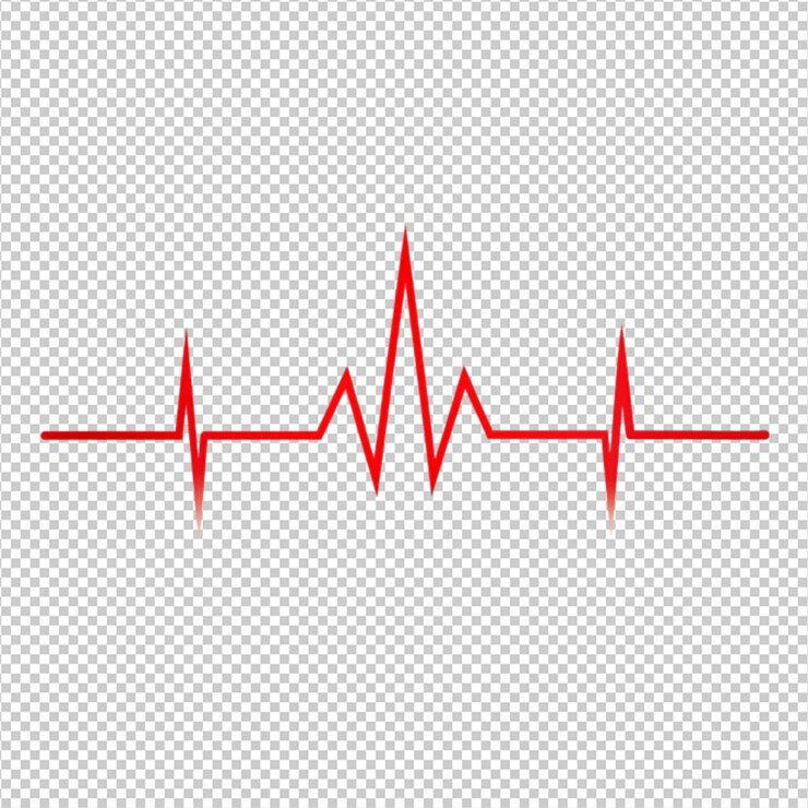 PSD red colour medical heartbeat line on white background