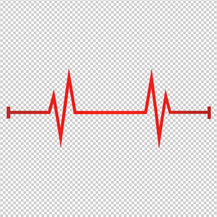 PSD red colour medical heartbeat line on white background