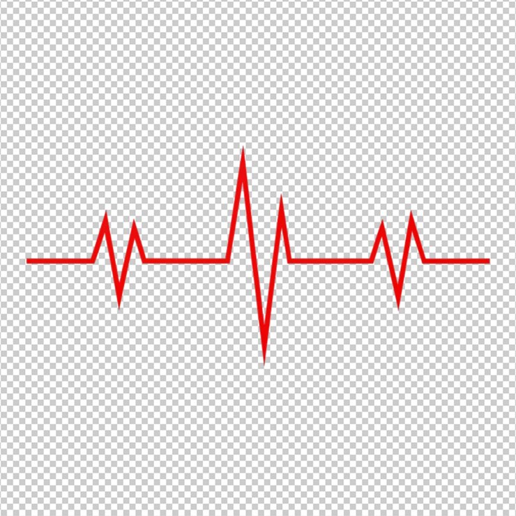 PSD red colour medical heartbeat line on white background