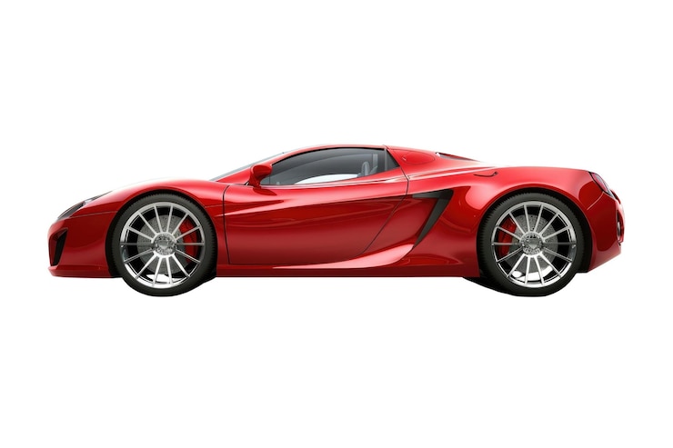 PSD red convertible vintage car isolated on white background photography aig57
