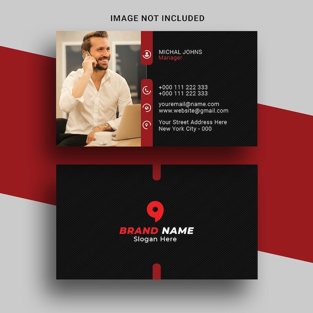 PSD red corporate business card psd template