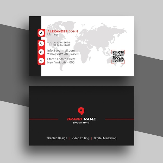 PSD red corporate business card psd template