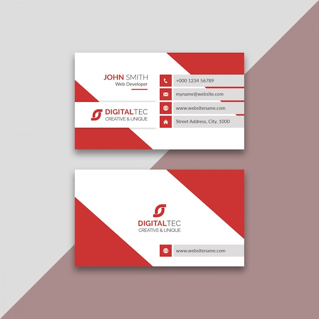 red corporate business card