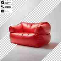 PSD a red couch with a picture of a red couch on it