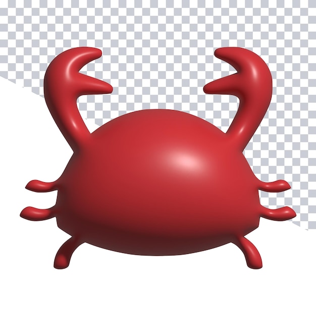 A red crab with a white background