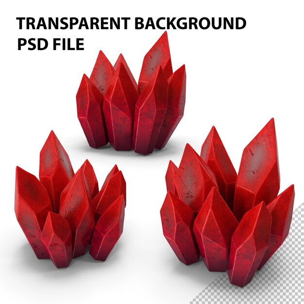 PSD red crystals png