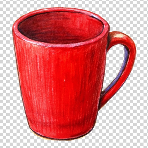 Red cup art isolated on transparent background