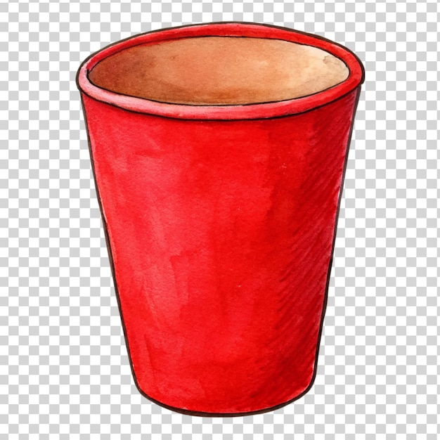 Red cup art isolated on transparent background