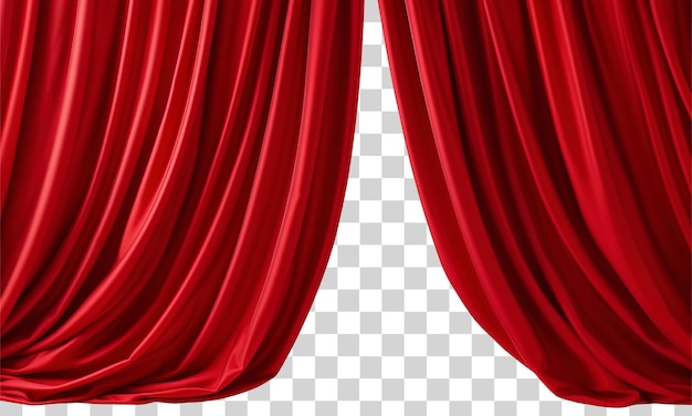 PSD red curtain isolated on transparent background