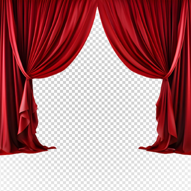 PSD パフォーマンスステージの赤いカーテン png 透明な背景に隔離された赤いカーテン