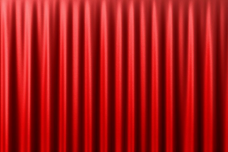 PSD red curtain wall mockup psd