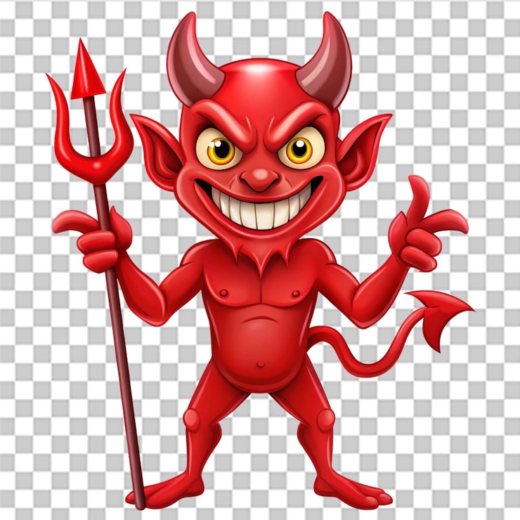 PSD red devil isolated on white background