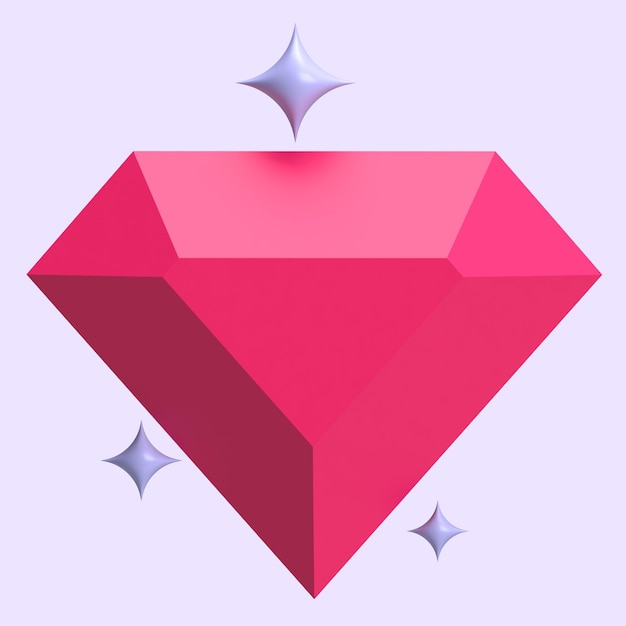 Red Diamond 3D Element