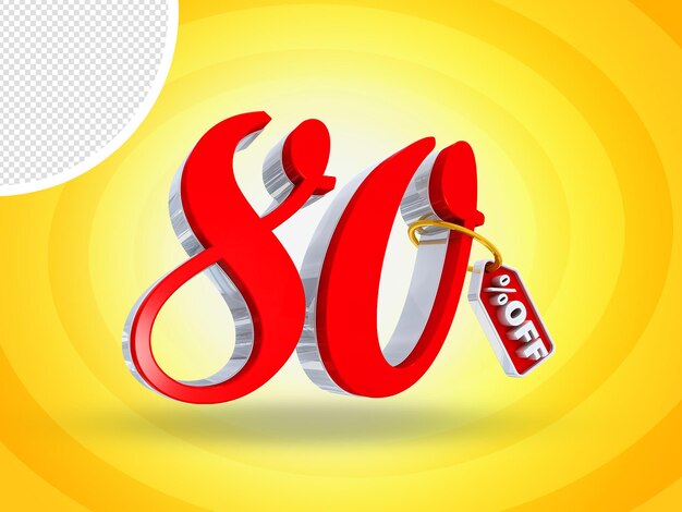 PSD rosso sconto 3d rosso