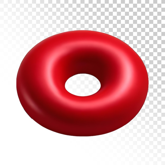 PSD a red donut with a hole in the middle sits on a transparent background