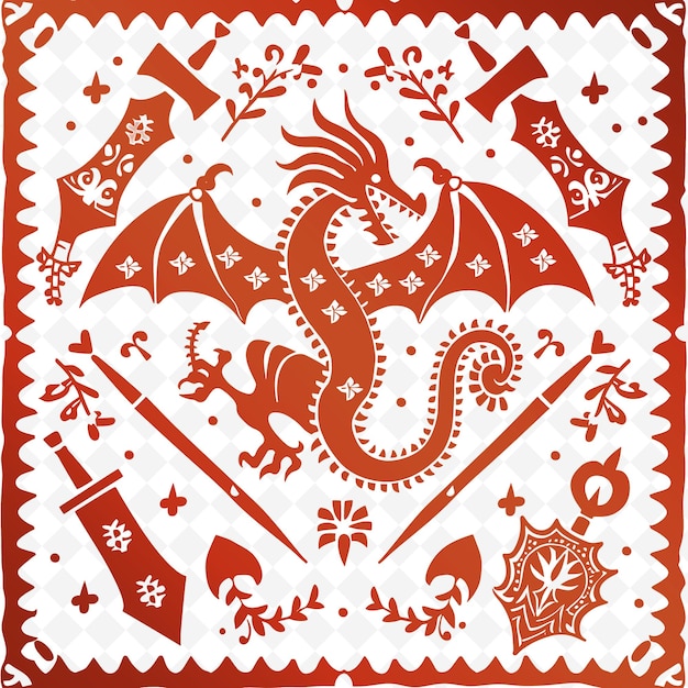 A red dragon with a dragon on it