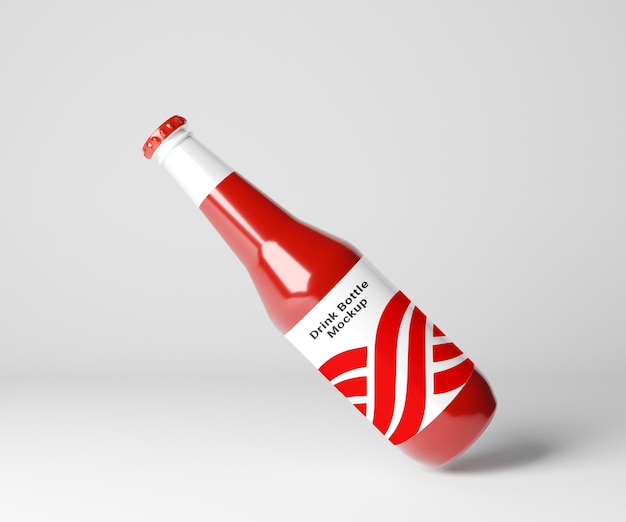 Red drink bottle mockup