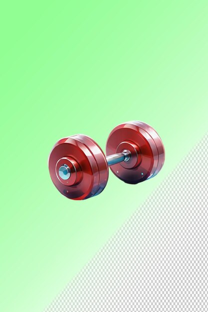 PSD a red dumbbell with a green background