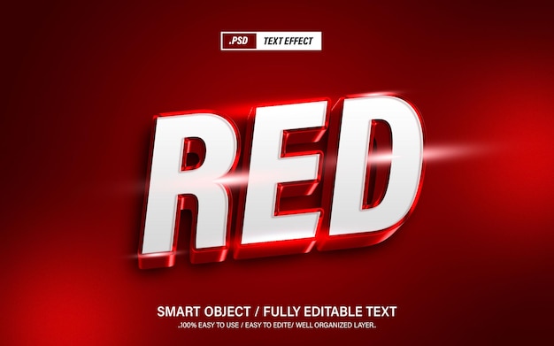 Red Editable 3d Text Effect Style