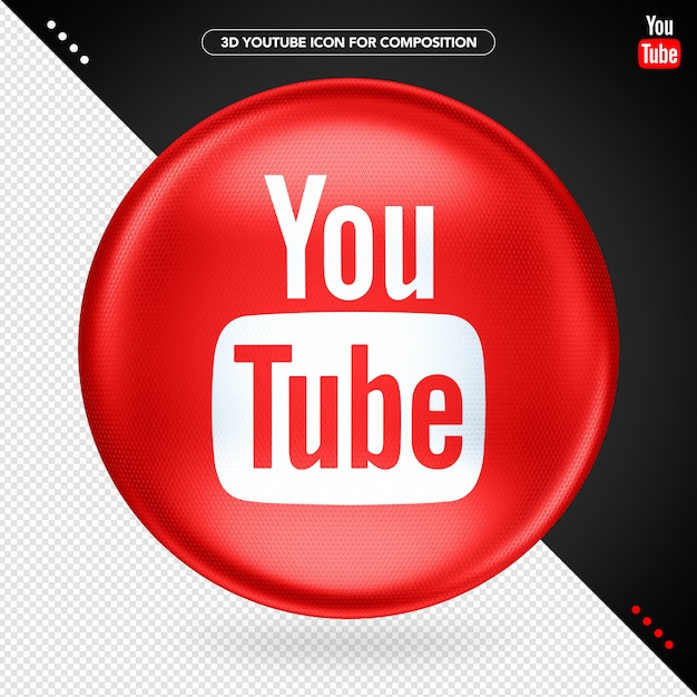 Red ellipse 3d logo youtube play