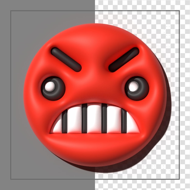 PSD red emoji  love emoticons faces with facial expressions 3d stylized emoji icons