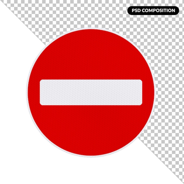 A red do not enter sign with a white border.